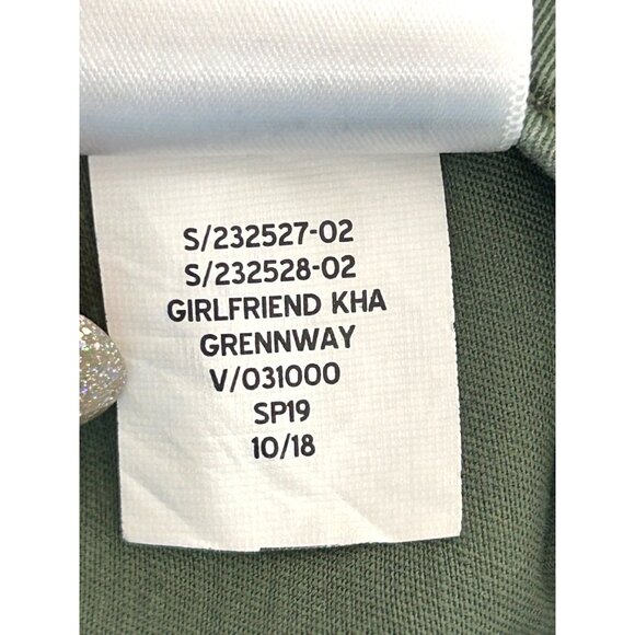 Gap Women’s Girlfriend Khaki Pants 8 Green Chinos Casual Zip Button Loops Pocket - Picture 10 of 11